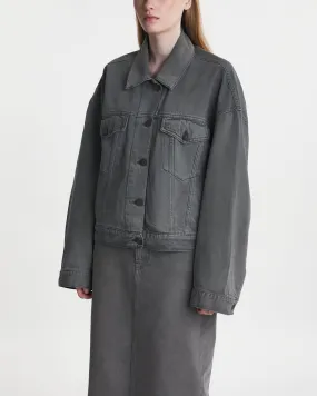 Acne Studios   Jacket Denim Cropped Relaxed Antracite grå 